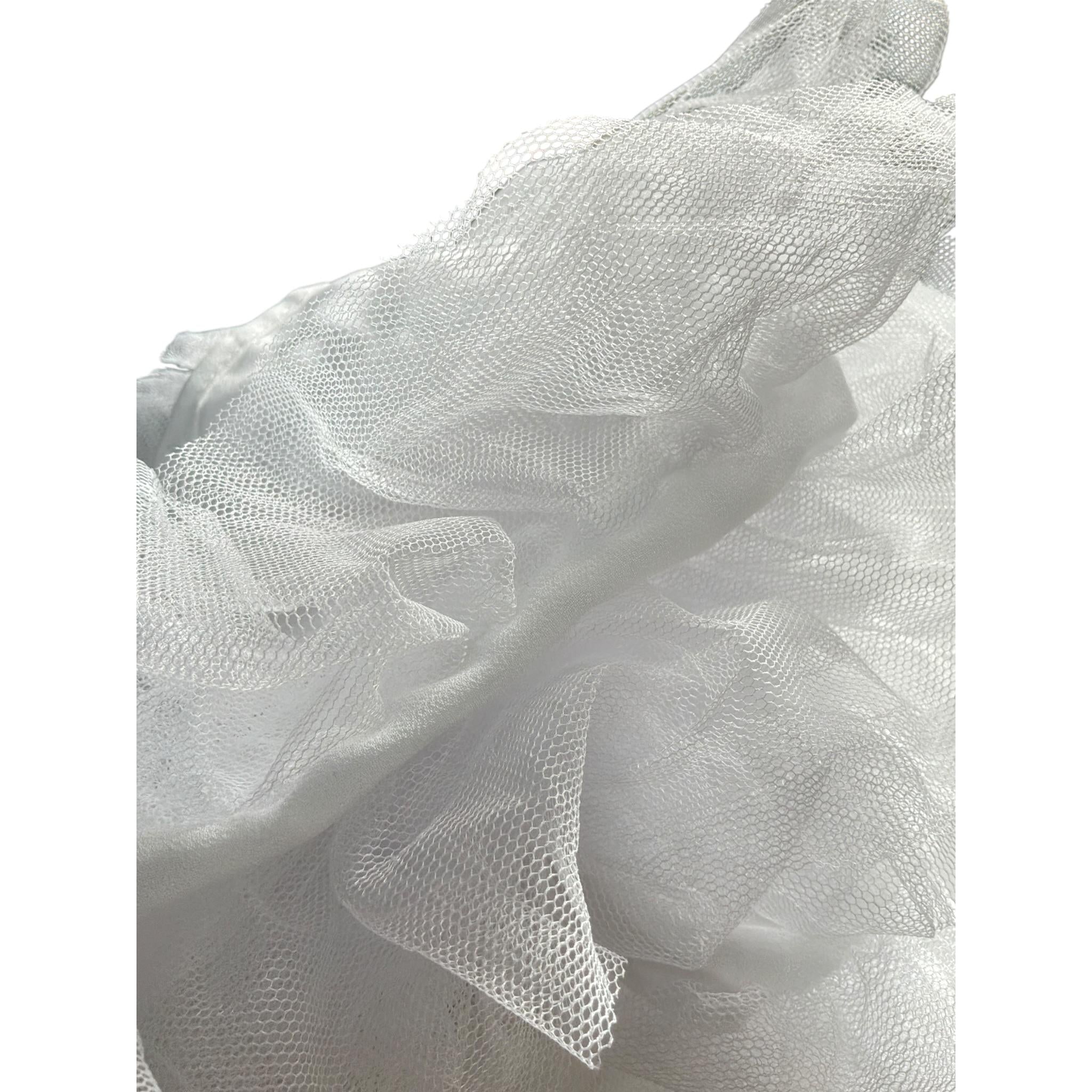 Patrizia Pepe Top tinta unita con Balze In Tulle Bianco per Bambina 7F0021X BIANCO PATRIZIA PEPE 