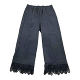 Meimeij Pantalone A Palazzo Tinta Unita Con Ricami Nero Per Bambina