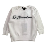 DANIELE ALESSANDRINI maglia girocollo tinta unita con stampa Bianco per Neonato 1291W00040 BIANCO DANIELE ALESSANDRINI 
