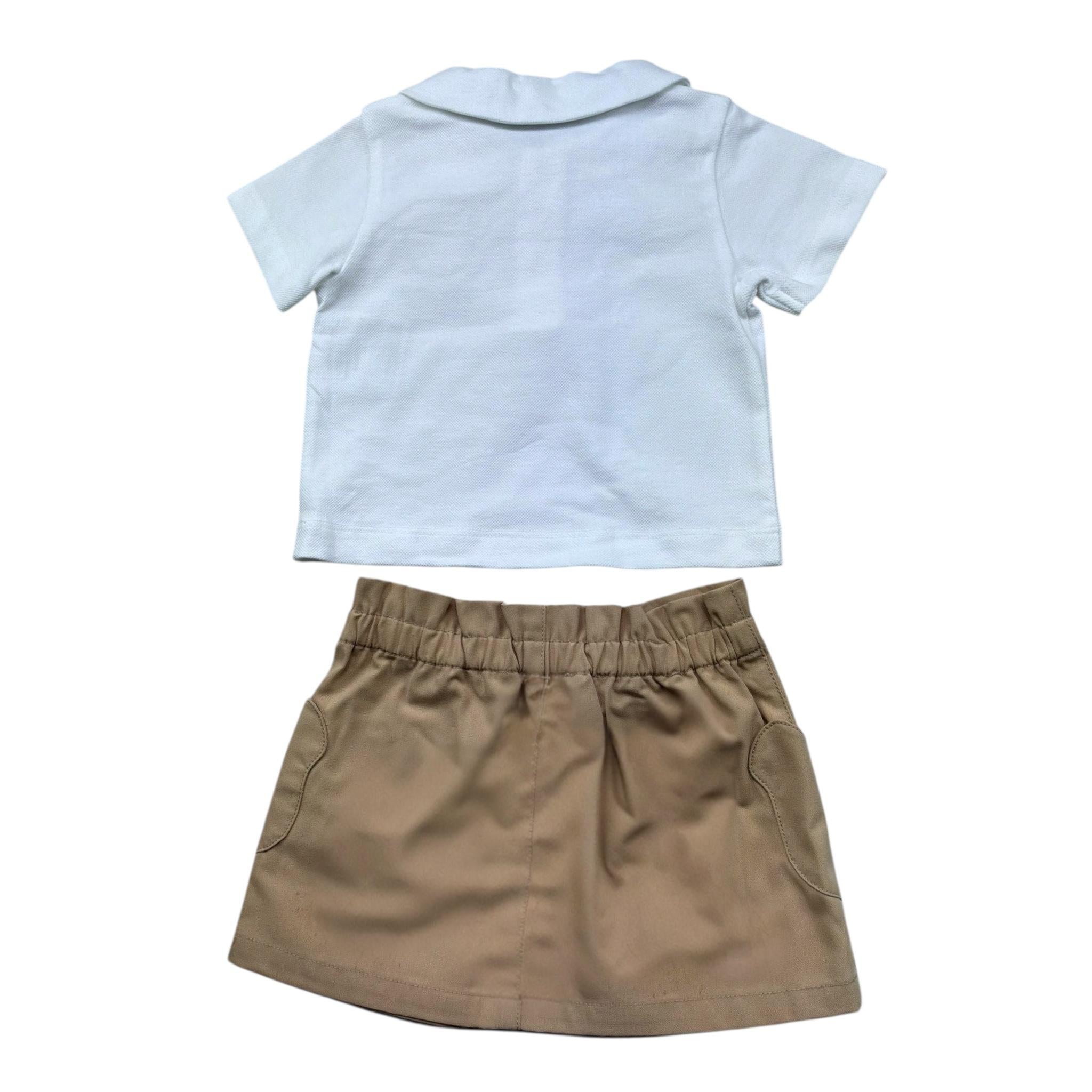 Moschino Completo 2 Pezzi Polo-Gonna per Neonata MDG01L BIANCO MOSCHINO 