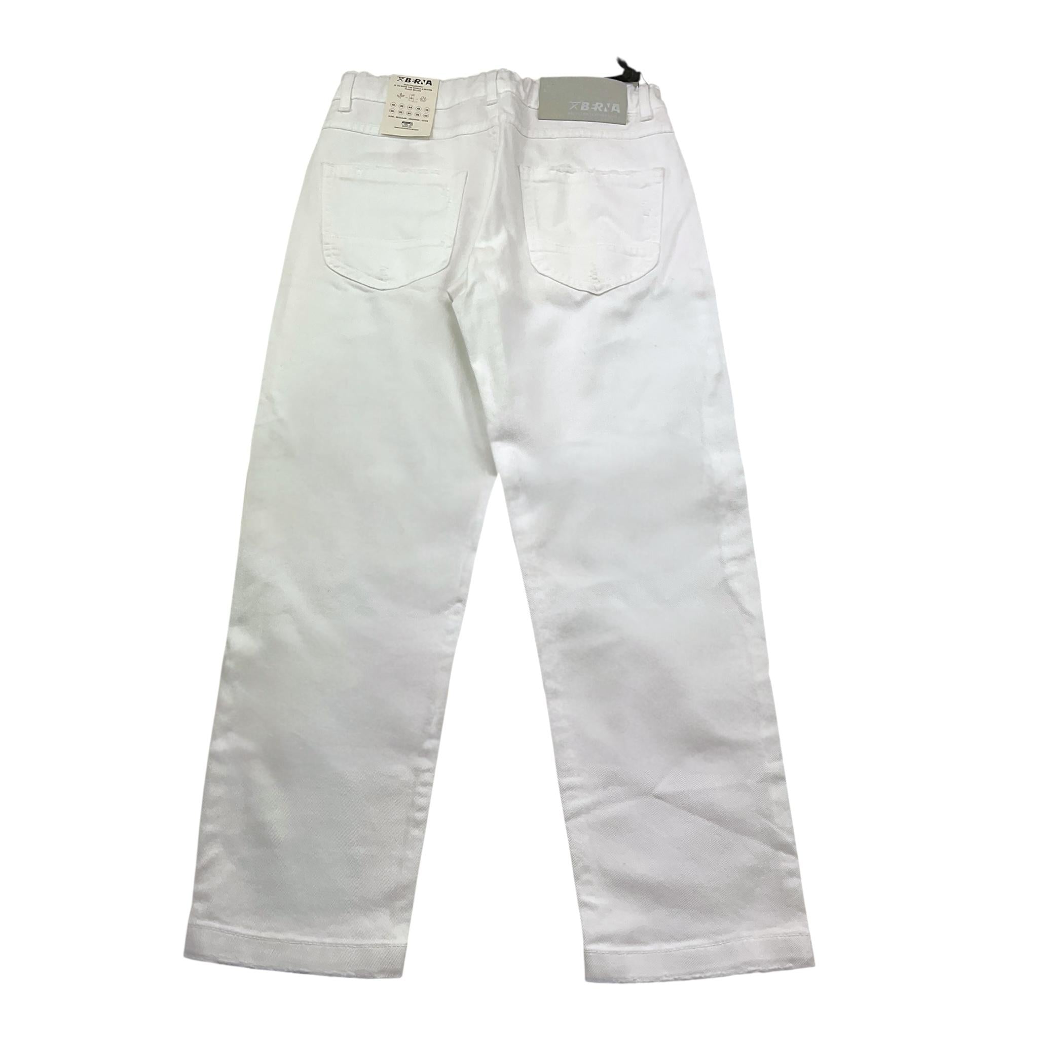 Berna Pantalone Tinta Unita con Girovita Regolabile per Bambino 23115 BIANCO BERNA 