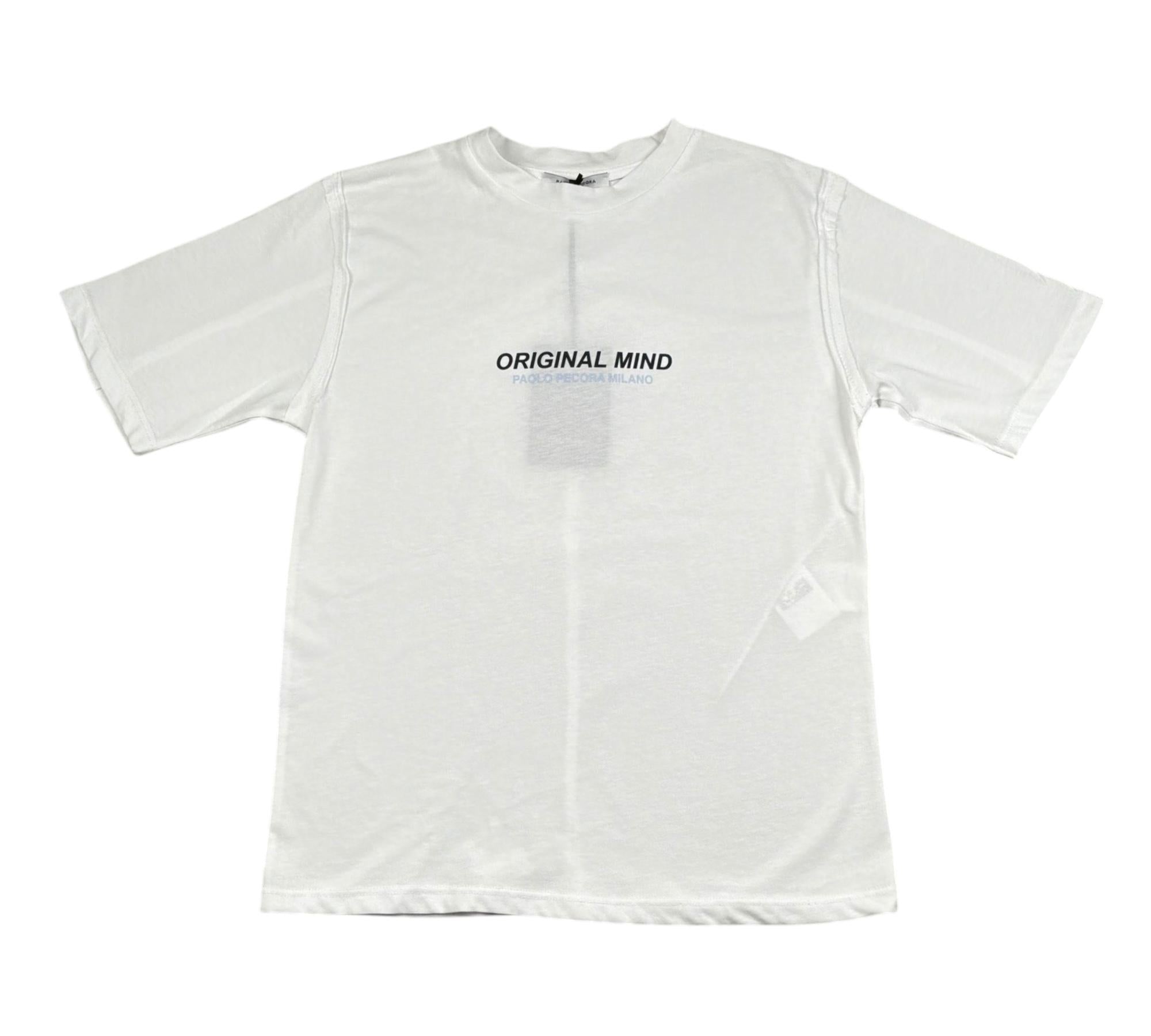 Paolo Pecora T-Shirt Girocollo Tinta Unita con Stampa per Bambino PP4362 BIANCO PAOLO PECORA 