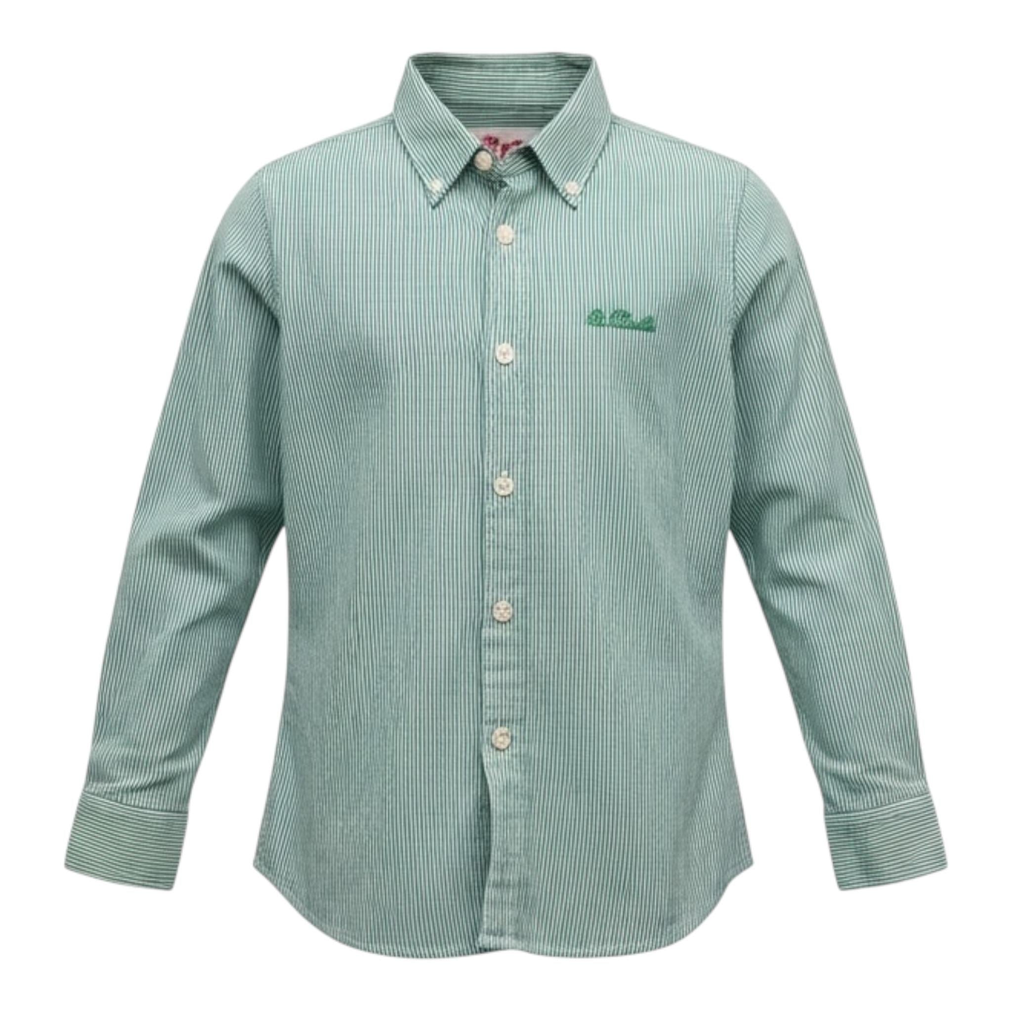 Saint Barth Camicia Manica Lunga Tinta Unita  per Bambino 00947L VERDE SAINT BARTH 
