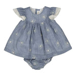 Mayoral Set Abito-Coulotte Tinta Unita con Ricami per Neonata 1848 AZZURRO MAYORAL 