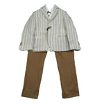 Jeckerson Completo 4 Pezzi Giacca-Camicia-Pantalone-Papillon per Neonato JB4061N BEIGE JECKERSON 