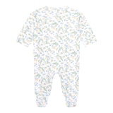 Carre'Ment Beau Tutina Manica Lunga Tinta Unita Con Stampe In Contrasto Bianco Per Neonato