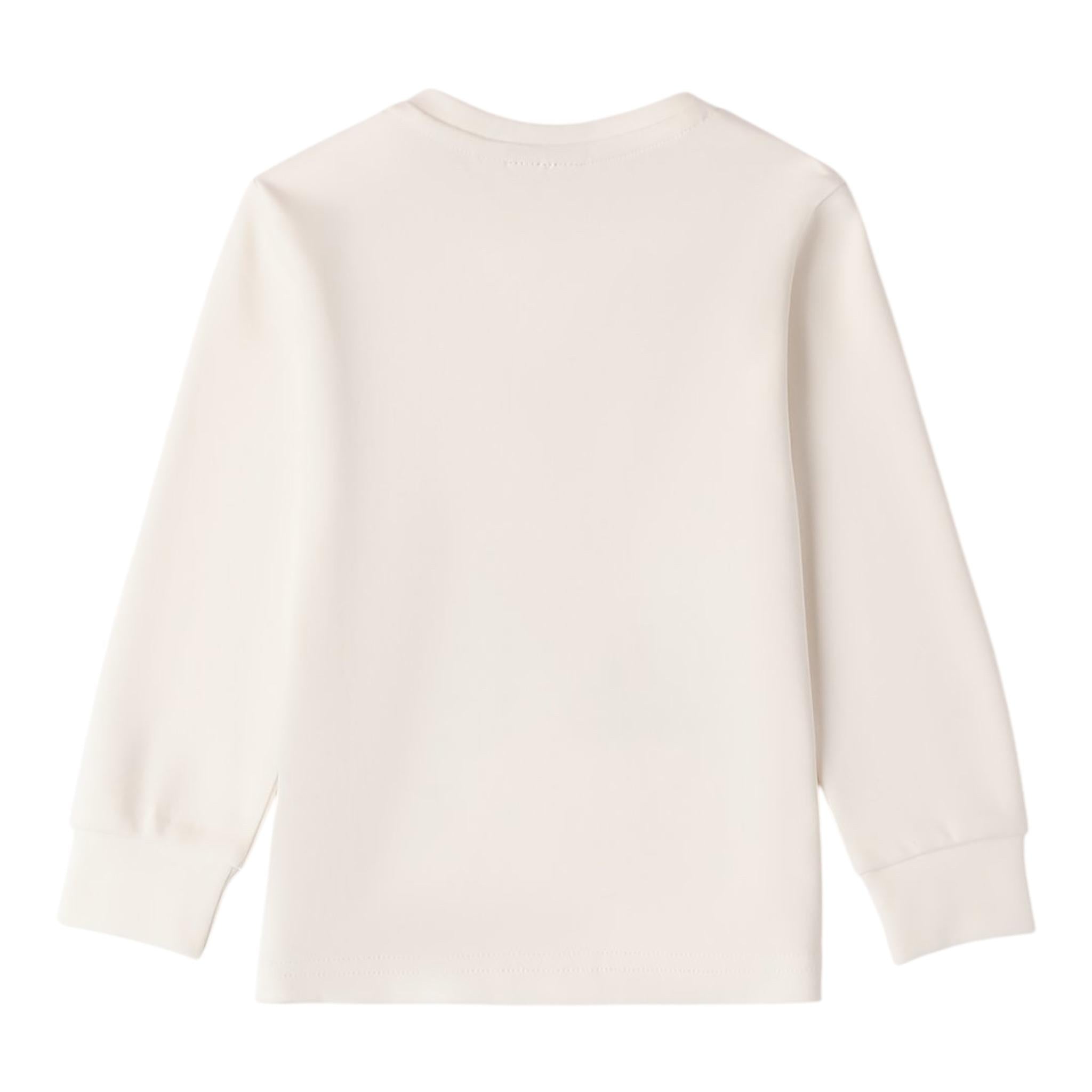SARABANDA shirt girocollo tinta unita con stampa in contrasto Bianco per Bambino 0A146X BIANCO SARABANDA 