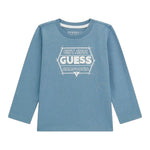 Guess Shirt Girocollo Tinta Unita con Stampa per Neonato N5RI26K8HM4N PETROLIO GUESS 