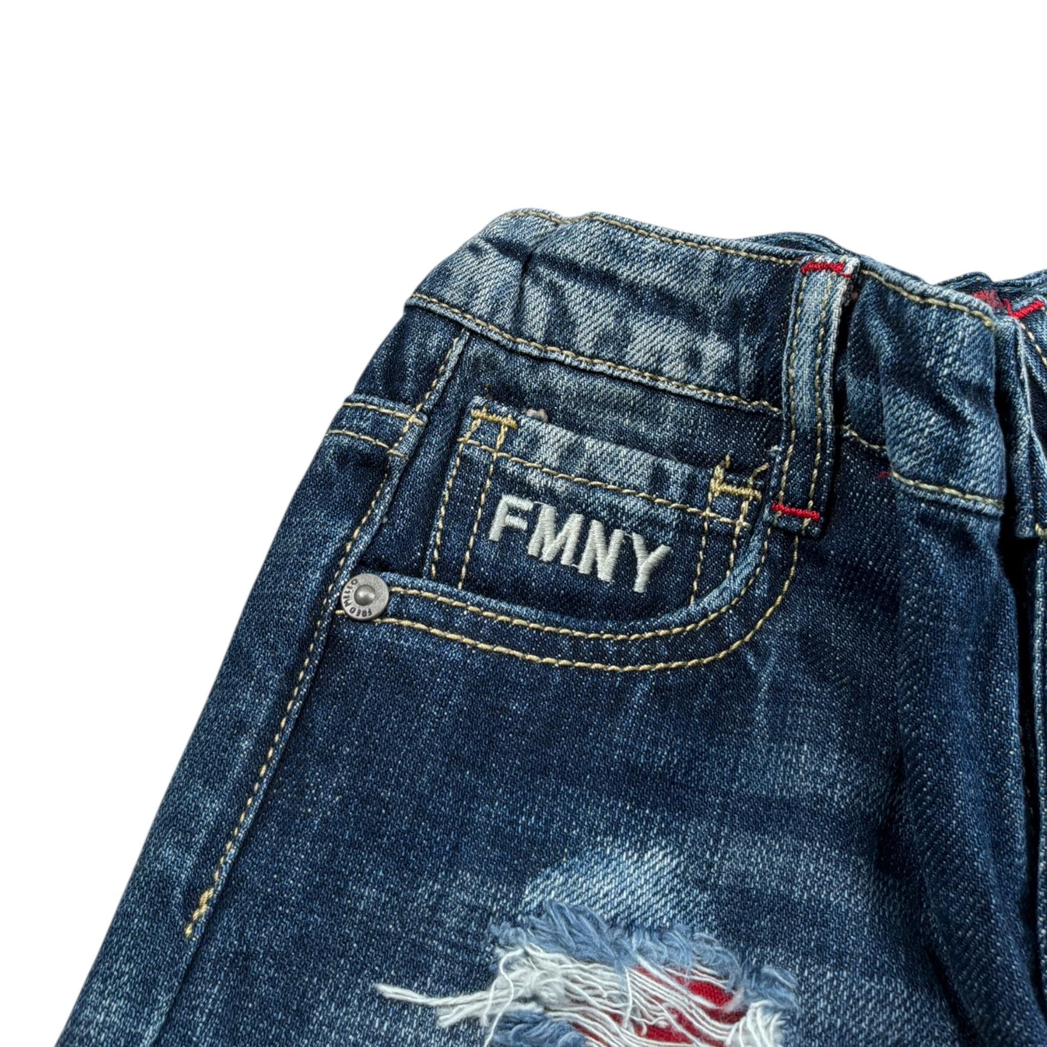 Fred Mello Bermuda In Denim tinta unita con Girovita Regolabile Blu per Bambino 018699 BLU FRED MELLO 