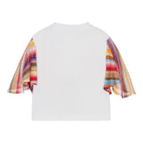 Missoni T-Shirt Tinta Unita Con Manica In Contrasto Bianco Per Bambina