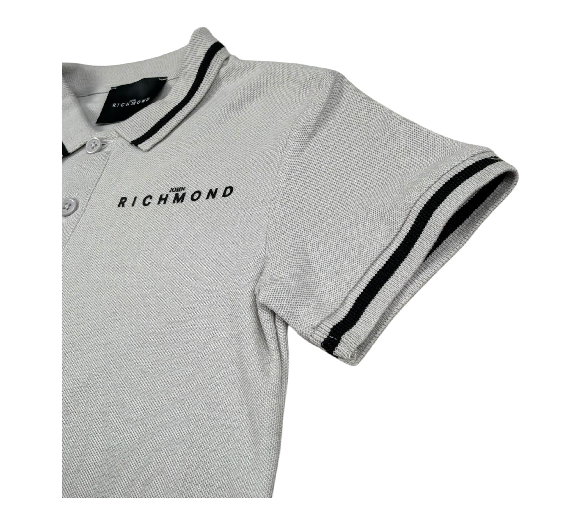 John Richmond Polo Mezza Manica Tinta Unita con Logo per Bambino RBP26022PO GRIGIO JOHN RICHMOND 
