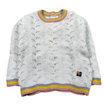 Carre'Ment Beau Maglia Girocollo Tinta Unita Traforata per Neonata Y05227 BIANCO CARRE'MENT BEAU 