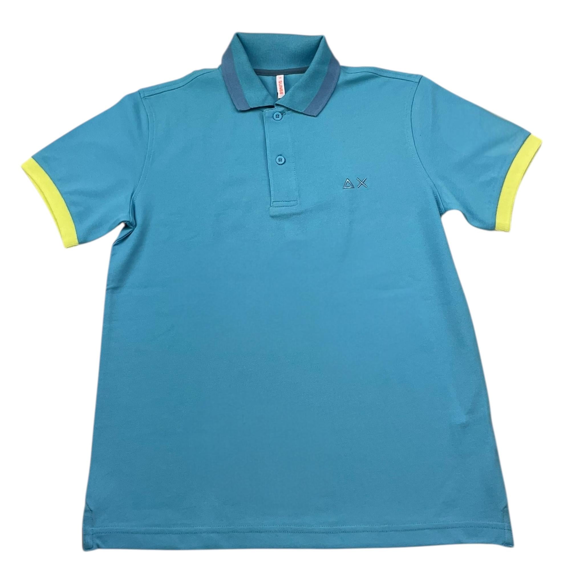 Sun68 Polo Mezza Manica Tinta Unita per Bambino A35312J TURCHESE SUN68 