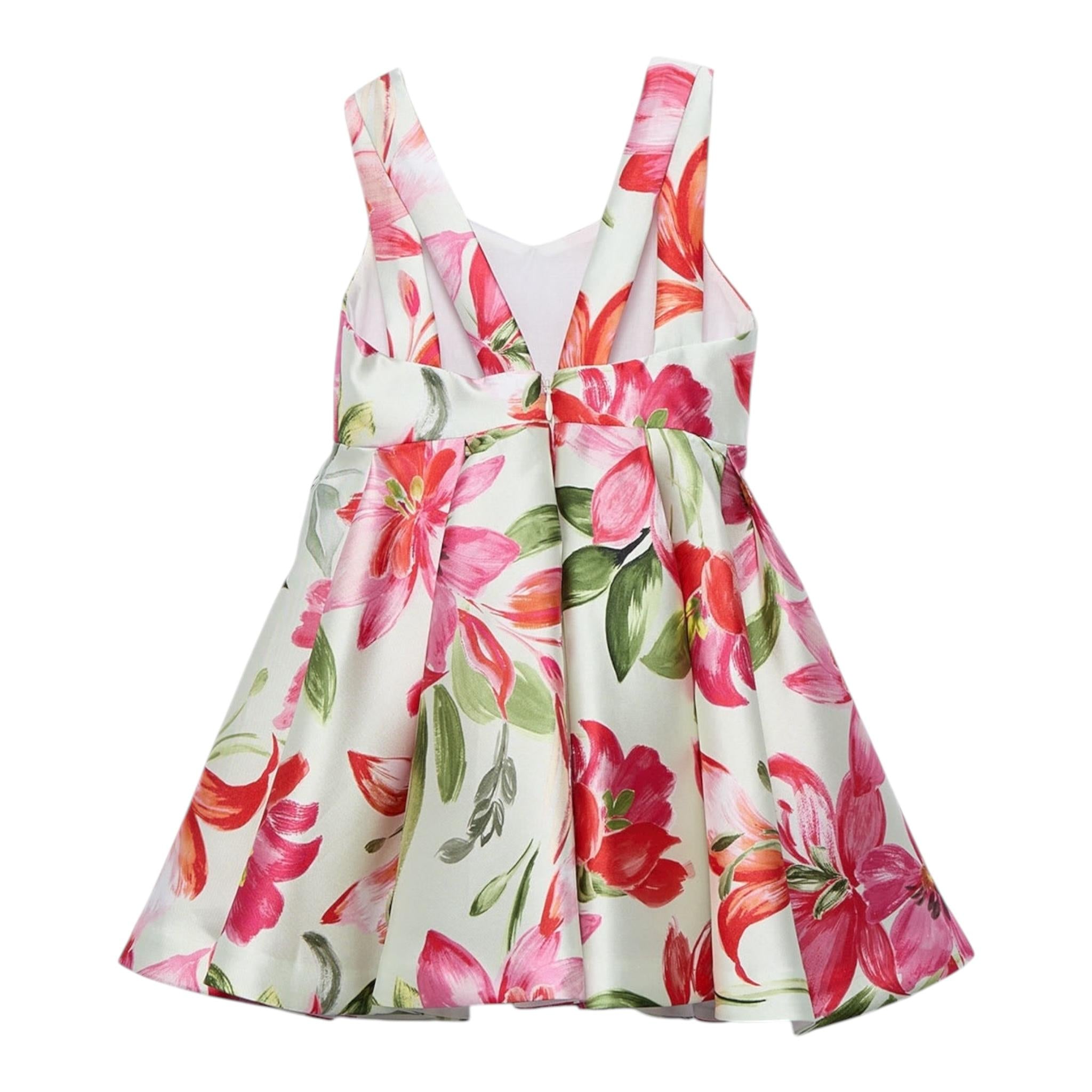 Abel & Lula Abito Giromanica Tinta Unita Fantasia Floreale per Bambina 5062 AVORIO ABEL & LULA 