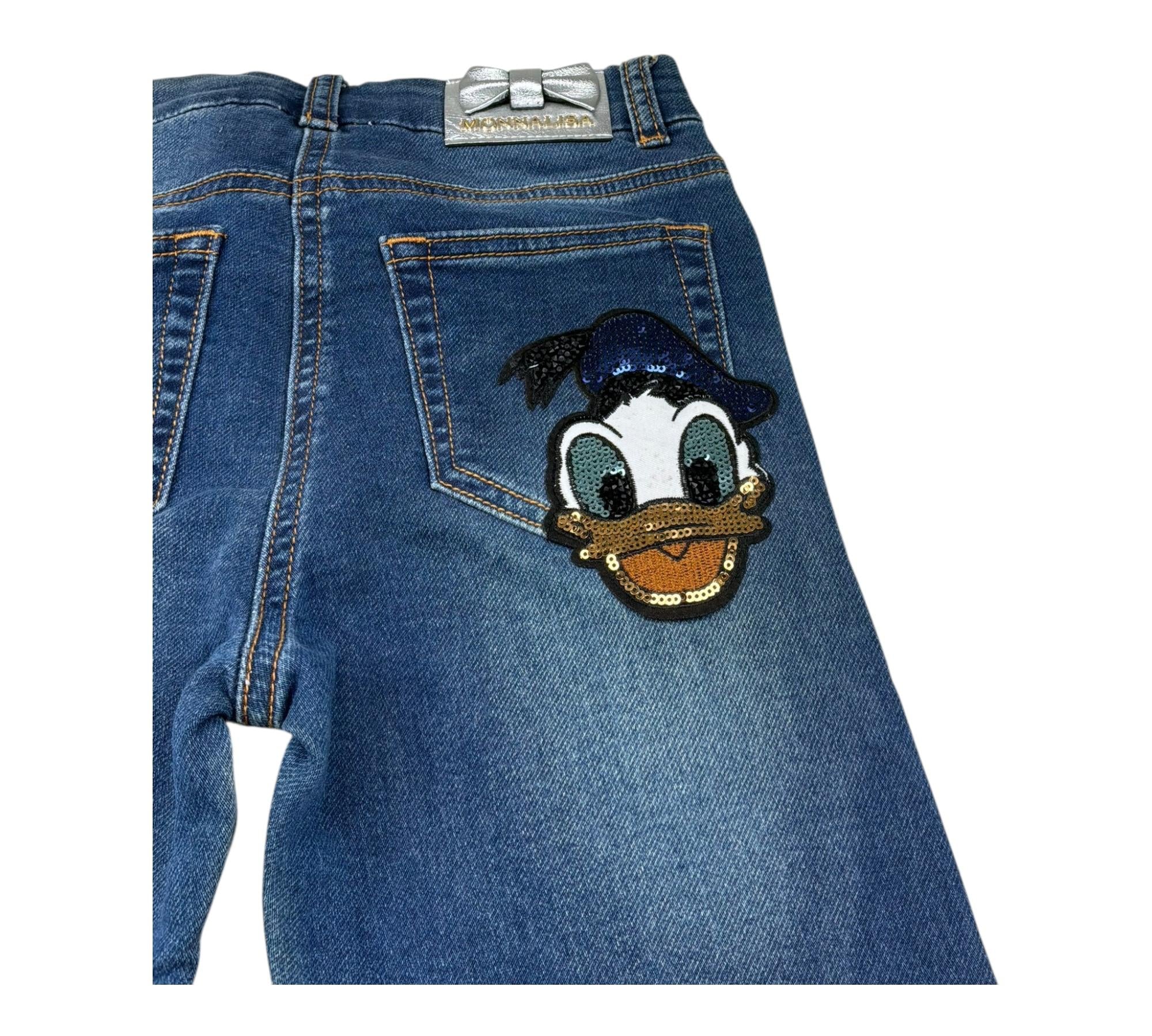 Monnalisa Jeans Tinta Unita con Brillantini per Bambina 191405R4 BLU MONNALISA 