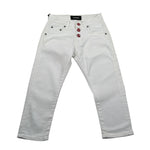 G2Firenze Jeans tinta unita con Bottoni Bianco per Bambino 00597 BIANCO G2FIRENZE 