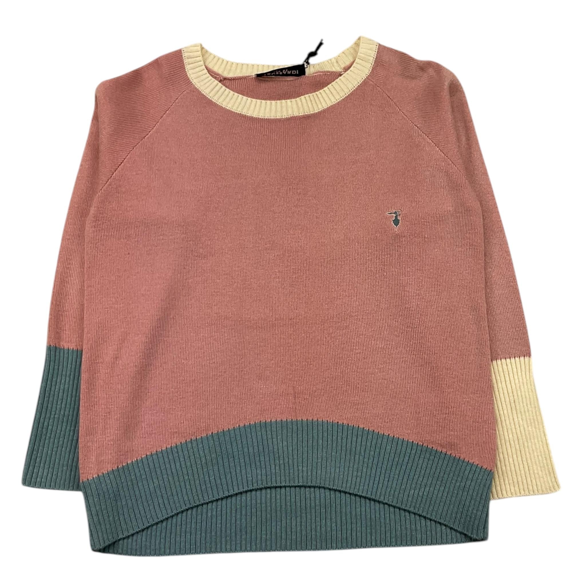 TRUSSARDI maglia girocollo tint unita con profili in contrasto Rosa per Bambina TGA25096MA ROSA TRUSSARDI 