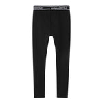Karl Lagerfeld Leggins Tinta Unita con Elastico In Vita Logato per Bambina Z30452 NERO KARL LAGERFELD 