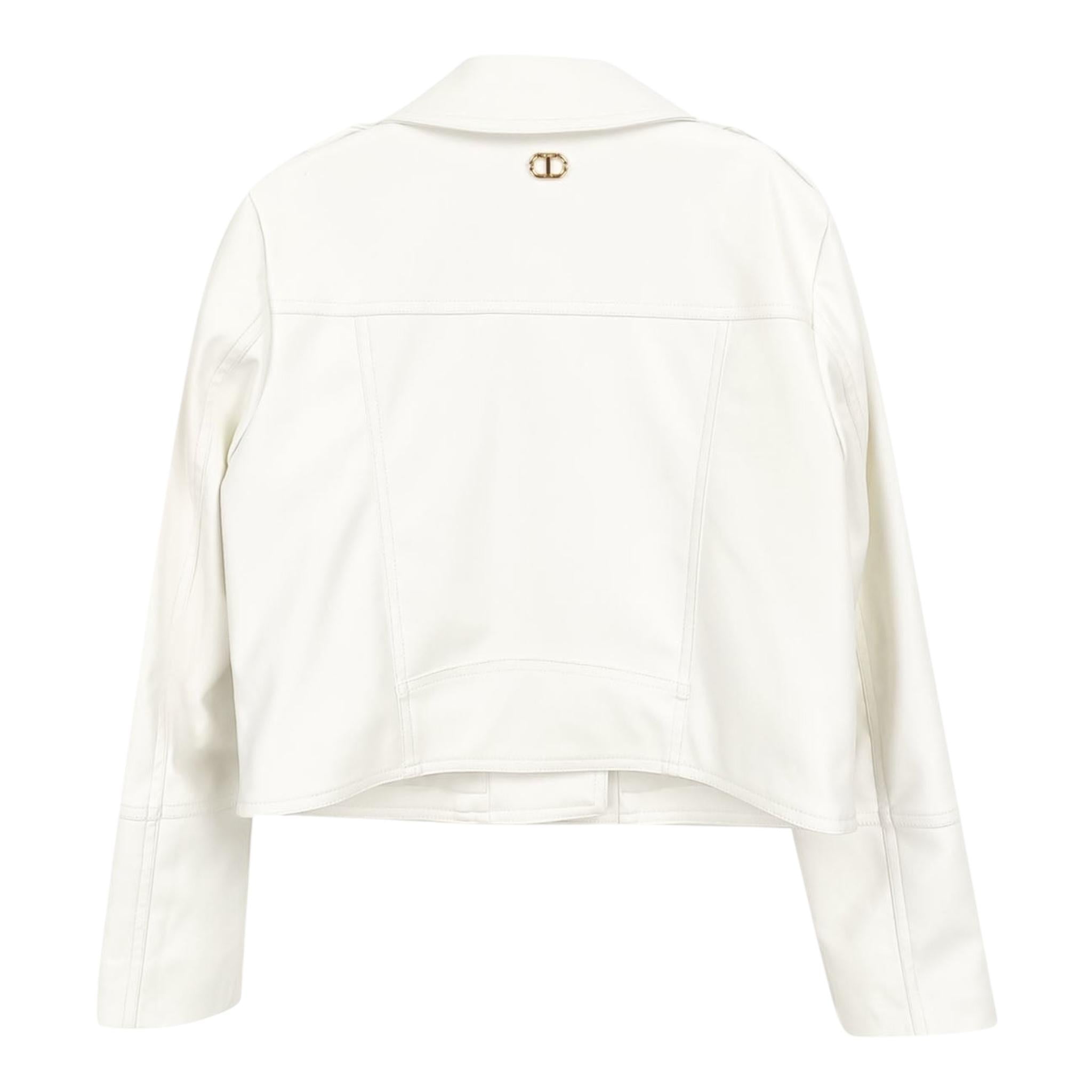 Twinset Giubbino In Ecopelle Tinta Unita con Zip per Bambina 251GJ2561X BIANCO TWINSET 