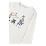 MAYORAL shirt girocollo tinta unita con stampa in contrasto Bianco per Bambina 4070X BIANCO MAYORAL 