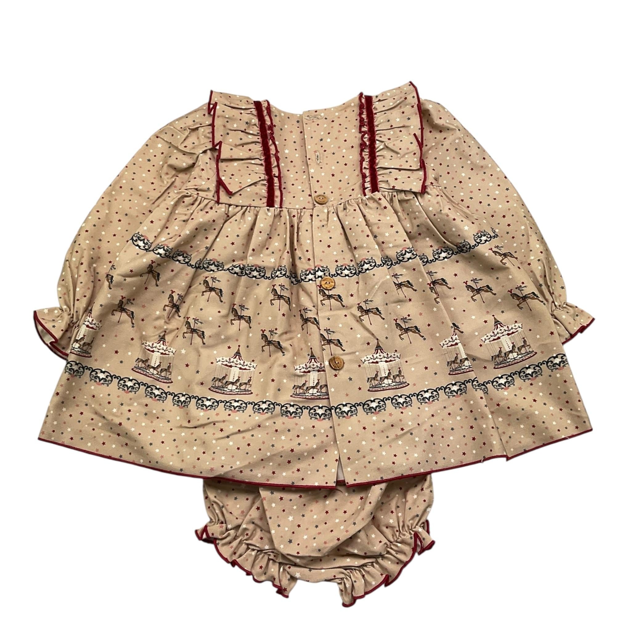 VALENTINA BEBES set abito manica lunga con culotte Beige per Bambina MAR80 BEIGE VALENTINA BEBES 