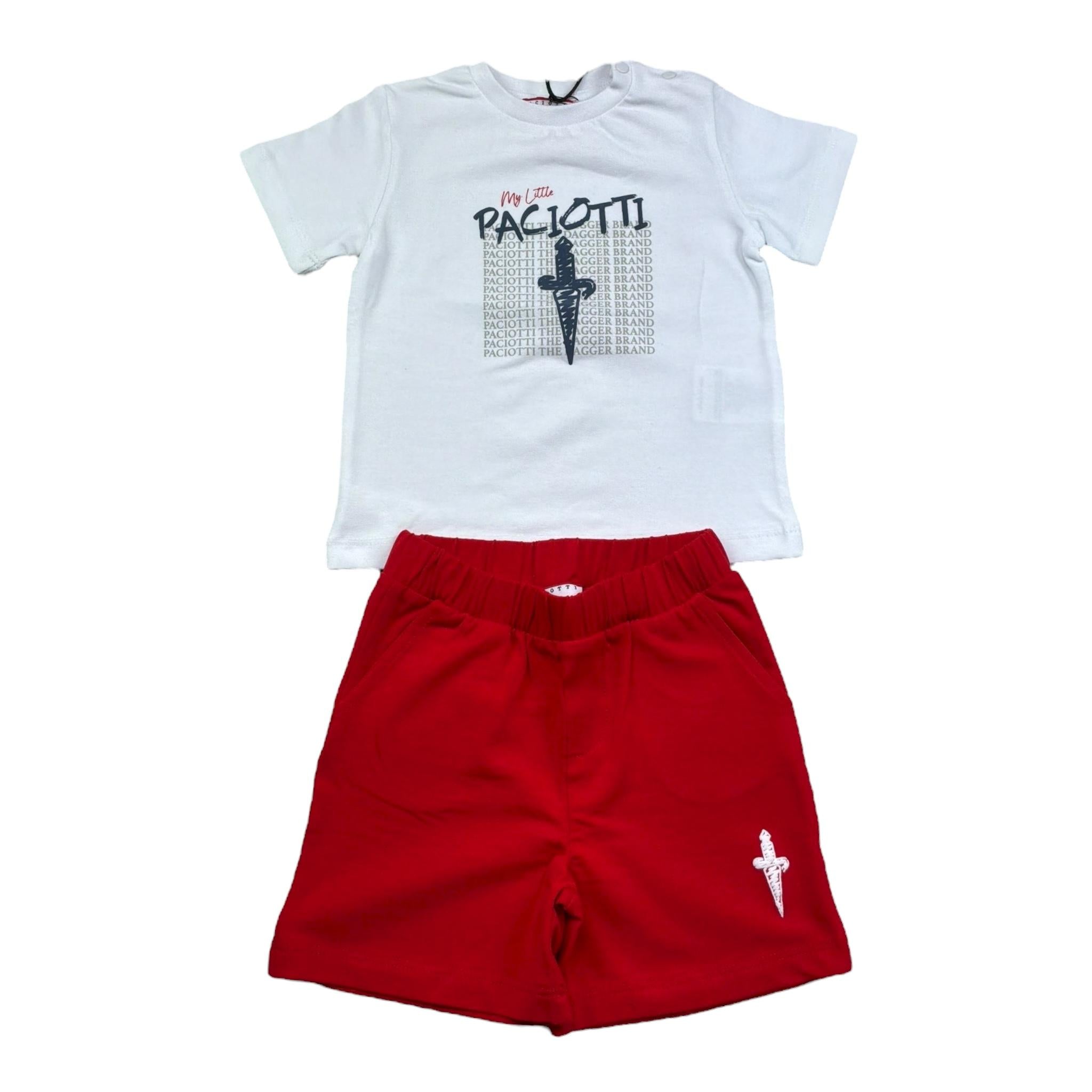 Iceberg Completo 2 Pezzi T-Shirt-Bermuda per Neonato CCP5101N BIANCO/ROSSO ICEBERG 