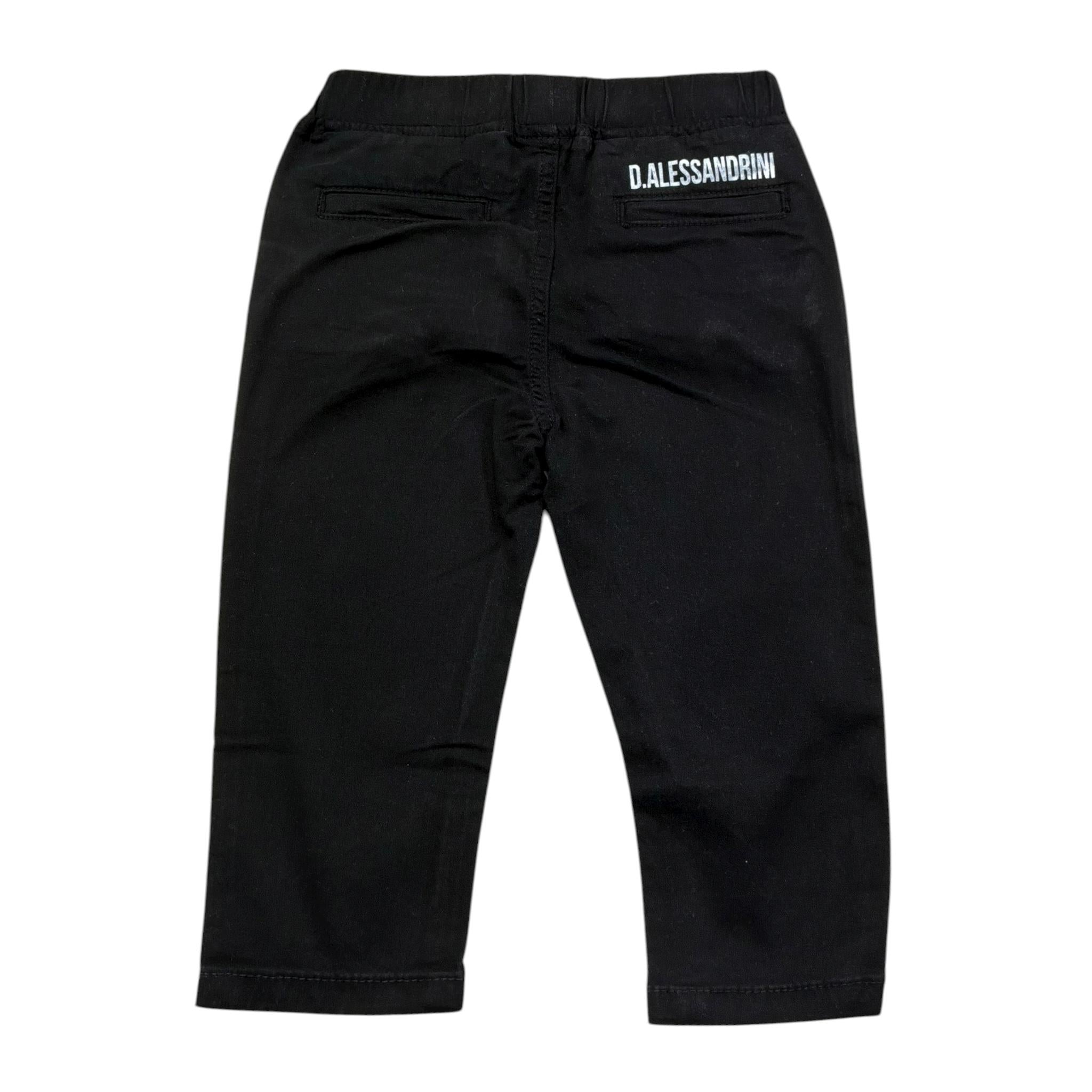 Daniele Alessandrini Pantalone Tinta Unita con Elastico In Vita per Neonato 1295P00206 NERO DANIELE ALESSANDRINI 
