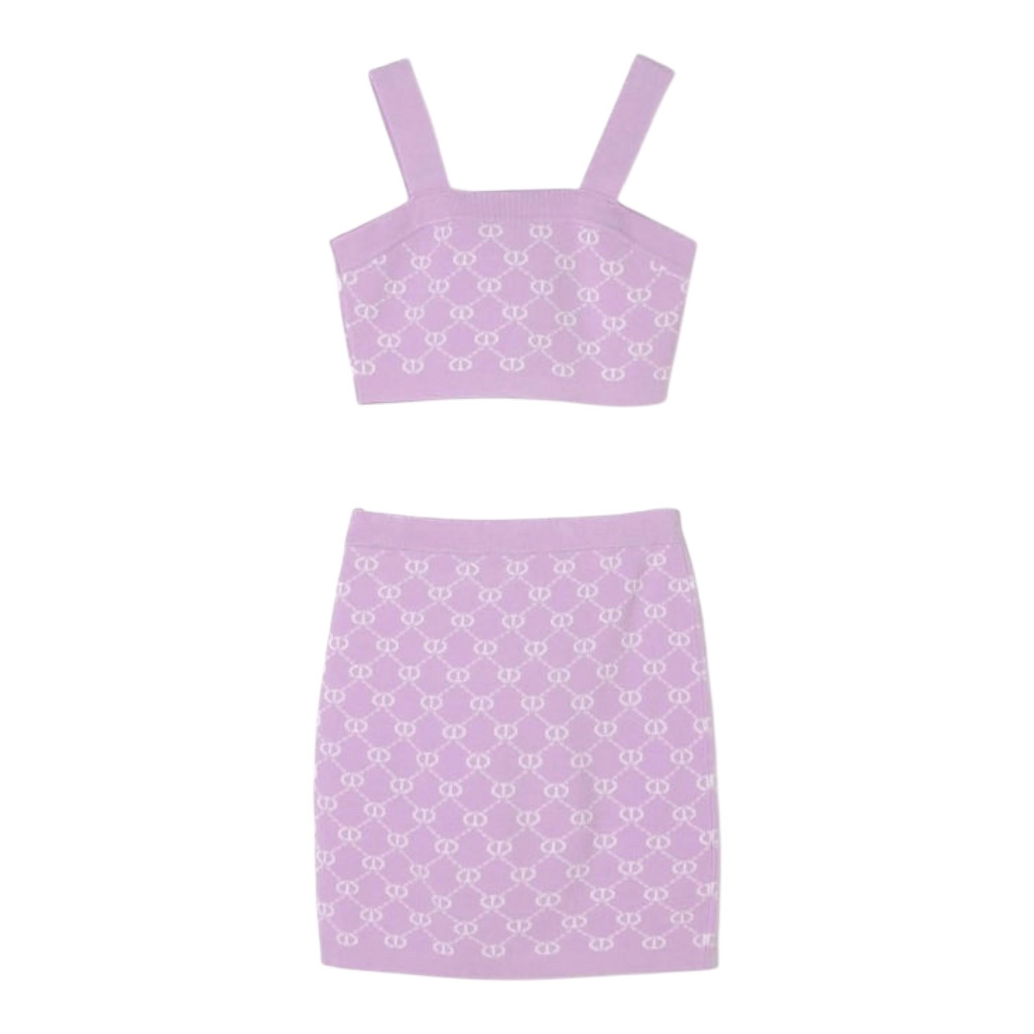 Twinset Completo 2 Pezzi Top-Gonna Tinta Unita per Bambina 251GJ3QX4 LILLA TWINSET 