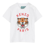 Kenzo T-Shirt Girocollo Tinta Unita con Stampa per Neonato K60977 BIANCO KENZO 