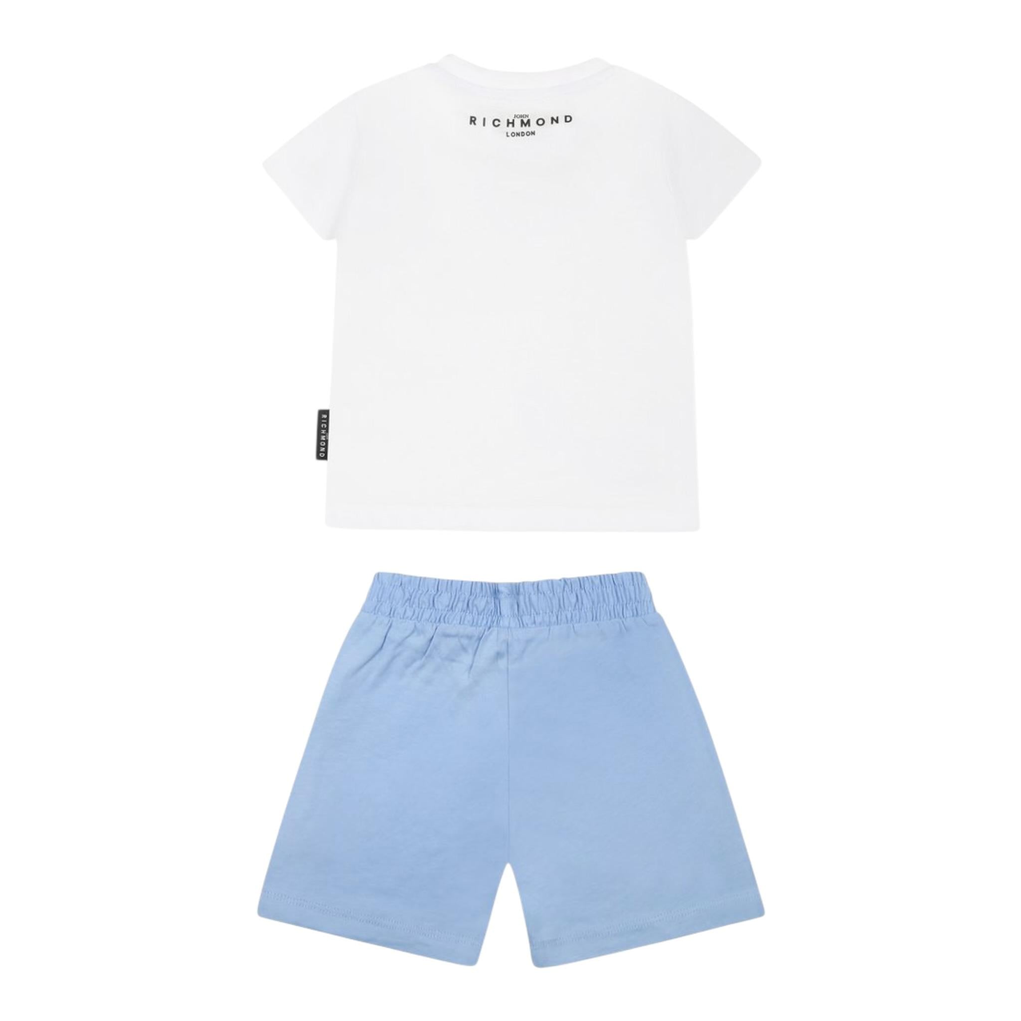John Richmond Completo 2 Pezzi T-Shirt-Bermuda Bicolore Bianco/Azzurro per Neonato RIP25050CJXX BIANCO/AZZURRO JOHN RICHMOND 