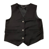 JOHN RICHMOND gilet tinta unita con bottoni in contrasto Nero per Bambina RGA25220GT NERO JOHN RICHMOND 