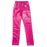 Monnalisa Leggins Tinta Unita Con Profili Logati Fuxia Per Bambina