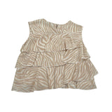 Y-Clu Camicia Giromanica Tinta Unita con Fantasia Zebrata per Bambina Y21006 BEIGE Y-CLU 