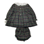 VALENTINA BEBES set abito-coulotte fantasia scozzese e colletto Verde per Neonata MAR86 VERDE VALENTINA BEBES 