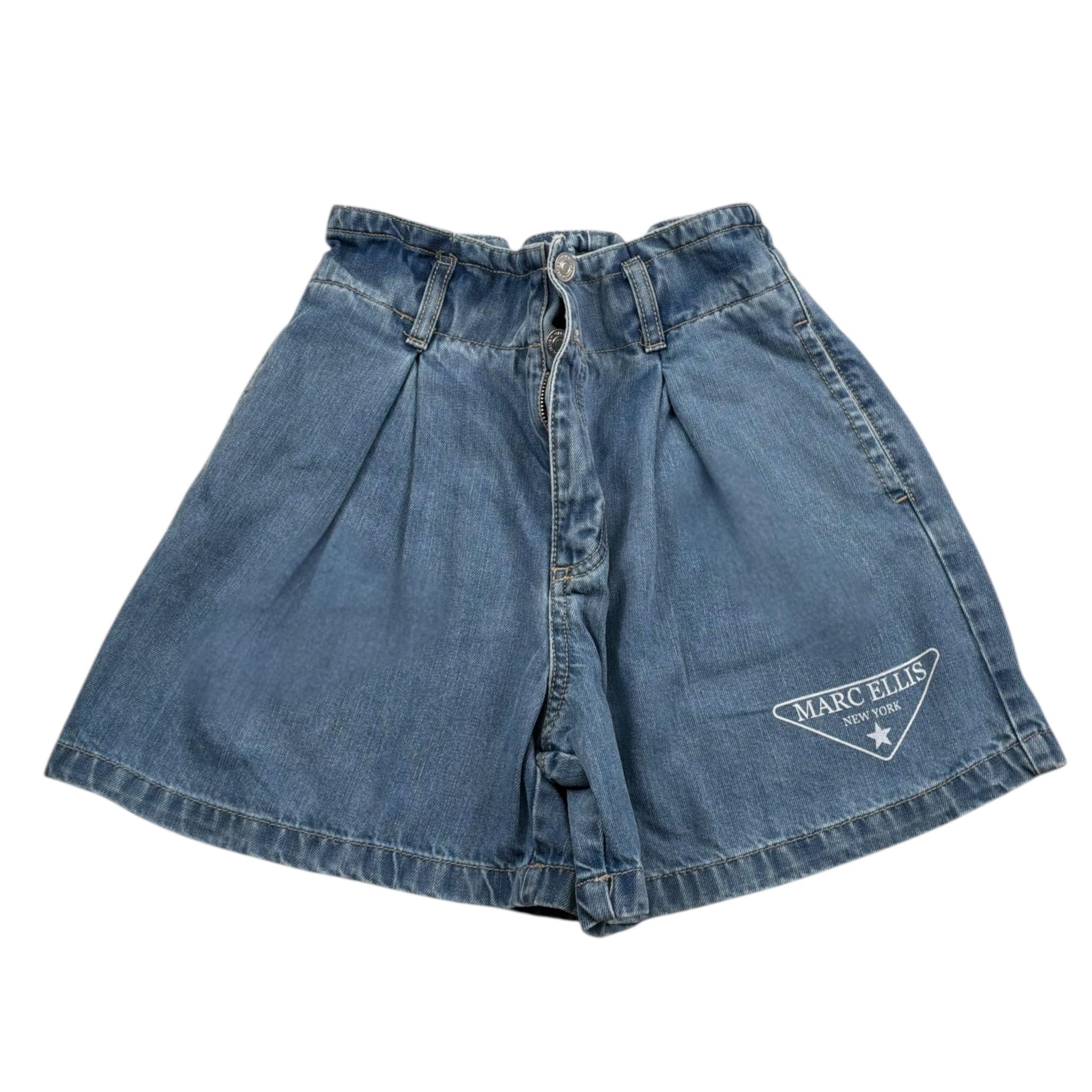 Marc Ellis Short In Denim Tinta Unia con Elastico In Vita per Bambina JMJSO16947 AZZURRO MARC ELLIS 