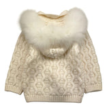 MARLU' cardigan tinta unita con cappuccio Panna per Neonato IB7240 PANNA MARLU' 