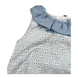 Juliana Pagliaccetto Giromanica Tinta Unita In Pizzo Sangallo per Neonata 25178 BIANCO/BLU JULIANA 