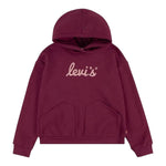 LEVI'S felpa chiusa con cappuccio tinta unita cn logo Bordeaux per Bambina 4EJ170 BRDEAUX LEVI'S 