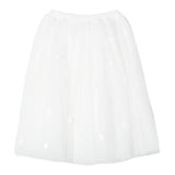 Simonetta Gonna Tinta Unita Con Elastico In Vita E Tulle Bianco Per Bambina