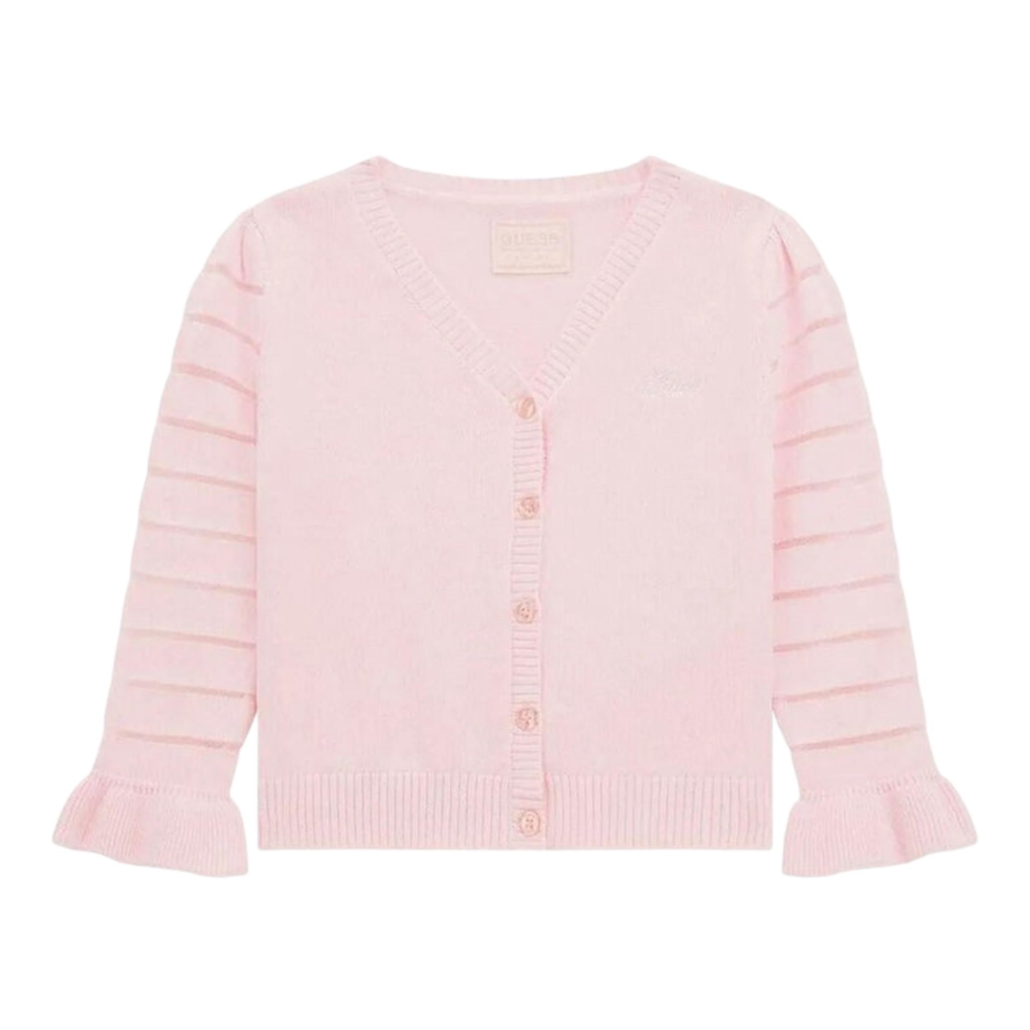 Guess Cardigan Tinta Unita con Trasparenze per Neonata K4RR03Z3CJ0N ROSA GUESS 