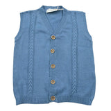 Pure Firenze Gilet In Filo Tinta Unita con Ricami per Neonato PC03602 AZZURRO PURE FIRENZE 