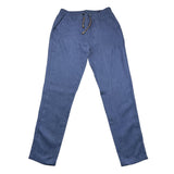 Exclusive Pantalone Tinta Unita Con Elastico In Vita Blu Per Bambino