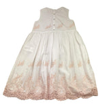 Caffe' D'Orzo Abito Giromanica Tinta Unita con Ricami per Bambina ZW1B32 BIANCO CAFFE' D'ORZO 