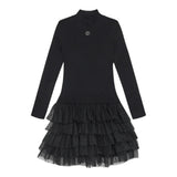 TWINSET abito tinta unita con tulle Nero per Bambina 242GJ3121XX NERO TWINSET 