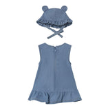 Mayoral Set Abito In Denim-Cappello Blu per Neonata 1871X BLU MAYORAL 