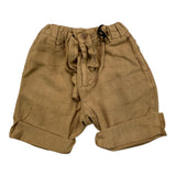 Daniele Alessandrini – Einfarbige Bermudashorts mit elastischer Taille in Braun für Neugeborene