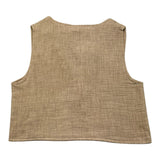 Lalalu' Gilet Tinta Unita con Bottoni Beige per Bambino