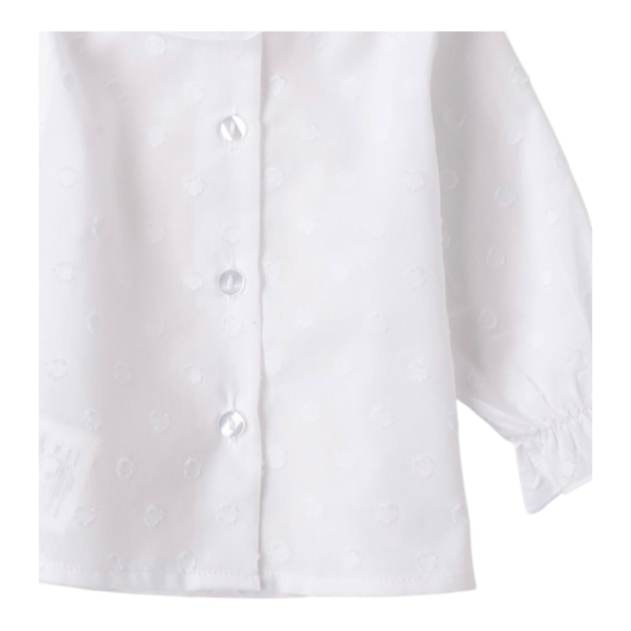 Minibanda Camicia Tinta Unita con Colletto per Neonata 3B700 BIANCO MINIBANDA 