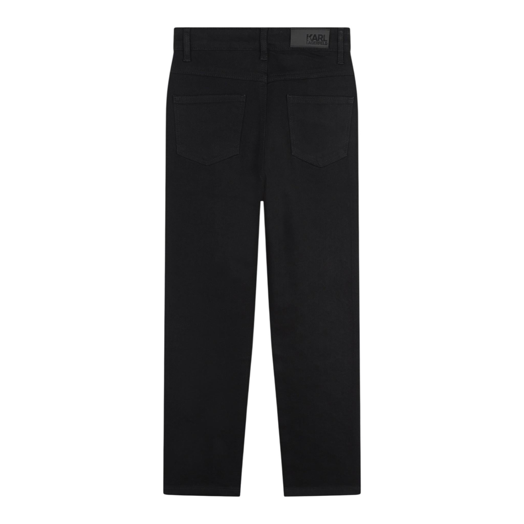 KARL LAGERFELD jeans tinta unita con brillantini Nero per Bambina Z30208 NERO KARL LAGERFELD 