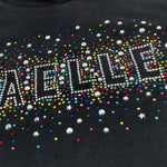 Gaelle T-Shirt Girocollo Tinta Unita con Logo Brillantinato per Bambina 2746M00329X NERO GAELLE 